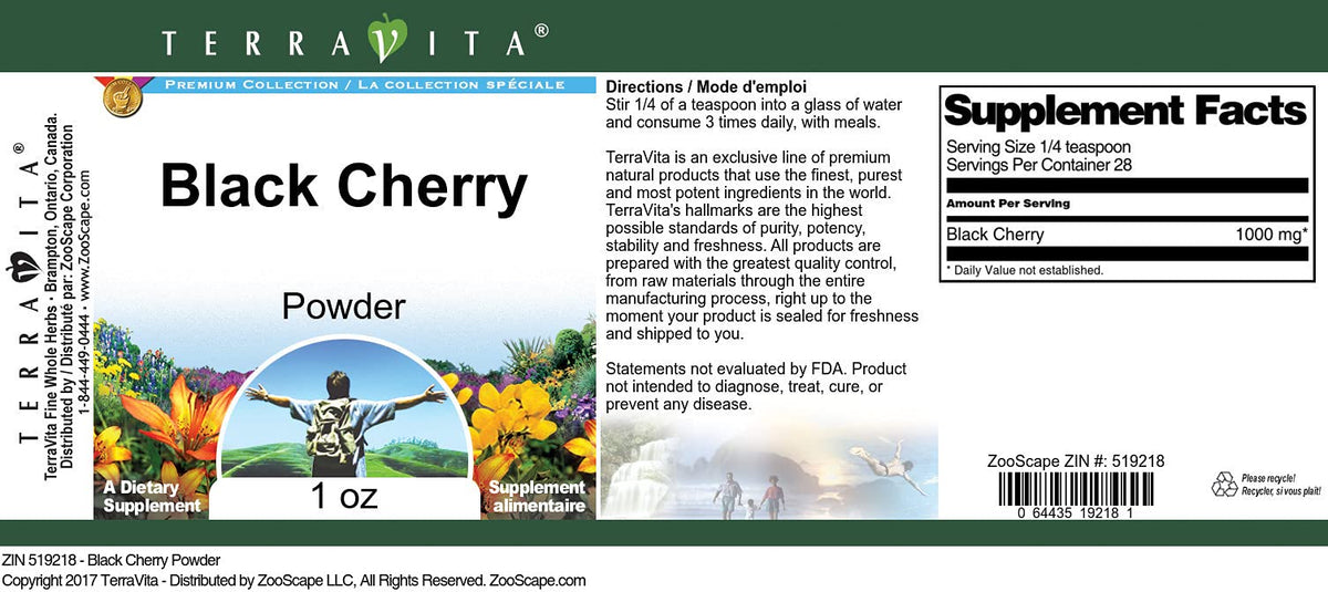 Terravita Black Cherry Powder - 3 Pack (1 oz Each) - image 2