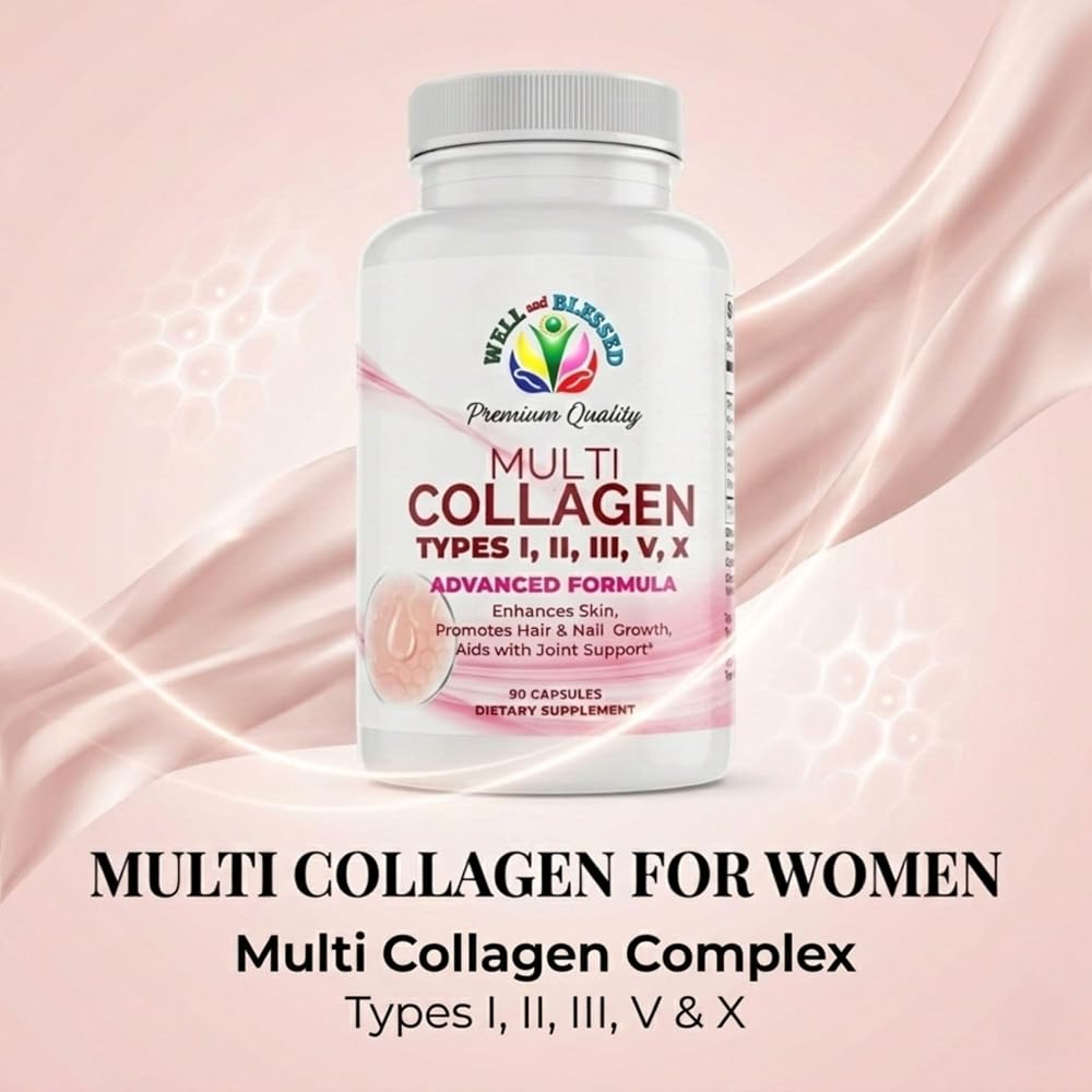 Well and Blessed Multi Collagen Supplements for Women - 90 Capsules - image 7