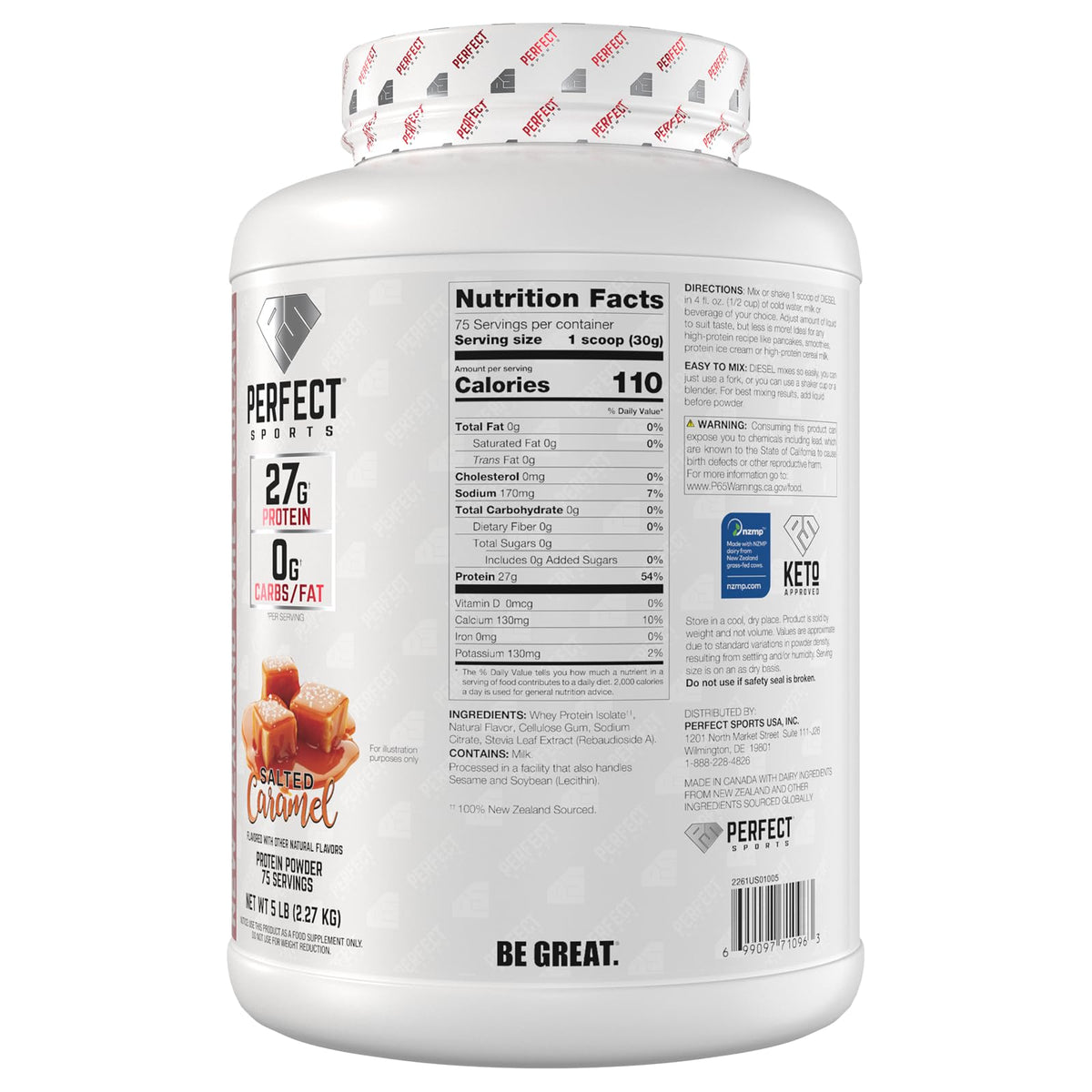 PERFECT SPORTS Diesel Whey Protein Isolate Salted Caramel - 5 lb - image 7