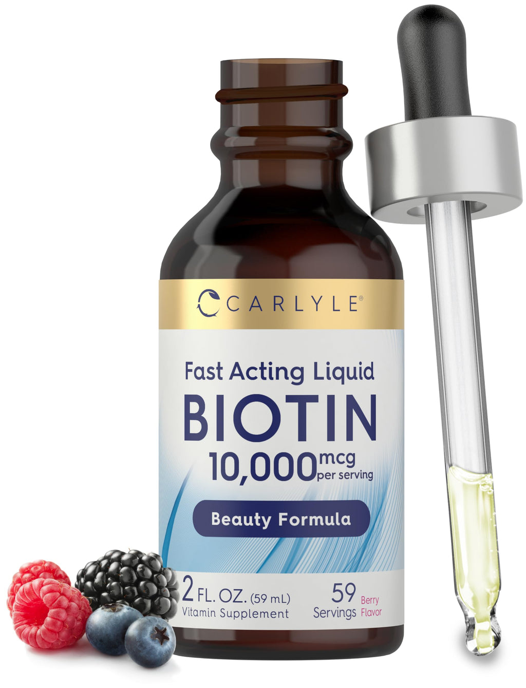 Carlyle Liquid Biotin 10000mcg Extra Strength Drops - 2 fl oz