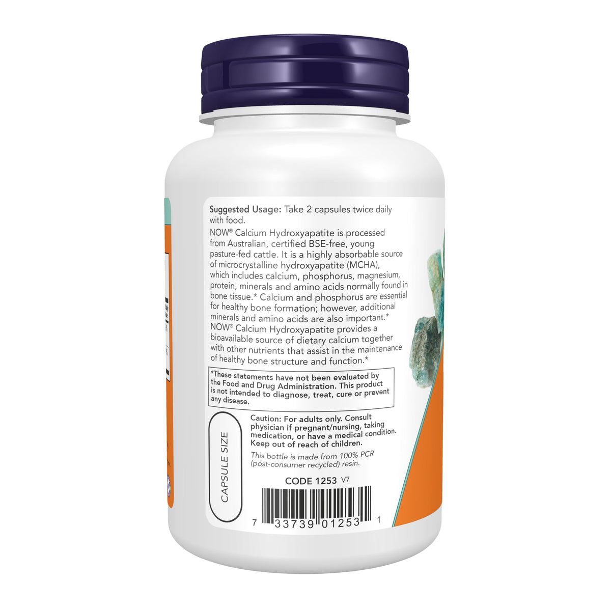 NOW Calcium Hydroxyapatite Bone Health Support - 120 Capsules - image 3