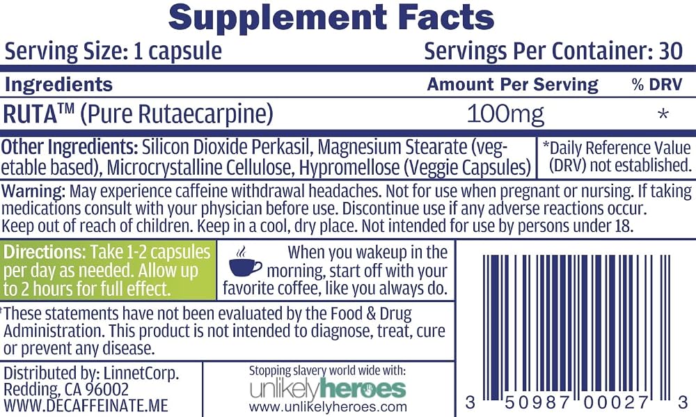 RUTA Daily De-Caffeinate Caffeine Eliminator - 30 Capsules - image 7