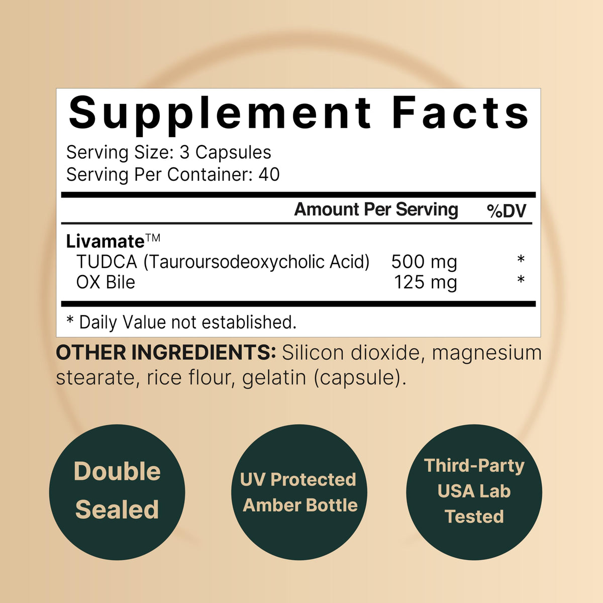NatureBell TUDCA 500mg with OX Bile Liver Support - 120 Capsules - image 2