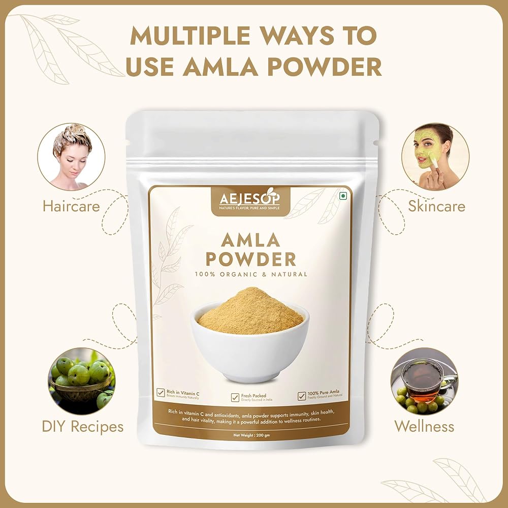 AEJESOP Organic Amla Powder Indian Gooseberry - 200g - image 5