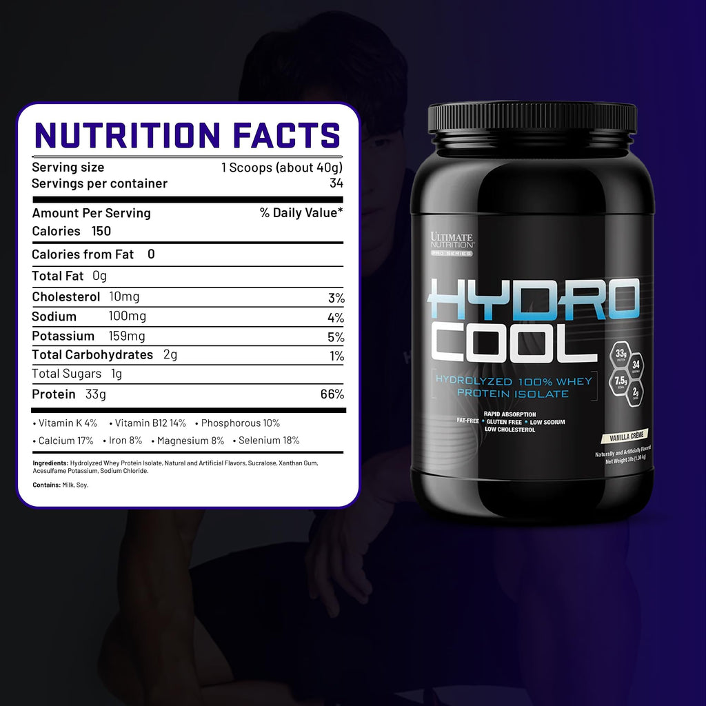 Ultimate Nutrition HydroCool Hydrolyzed Whey Protein Isolate Powder