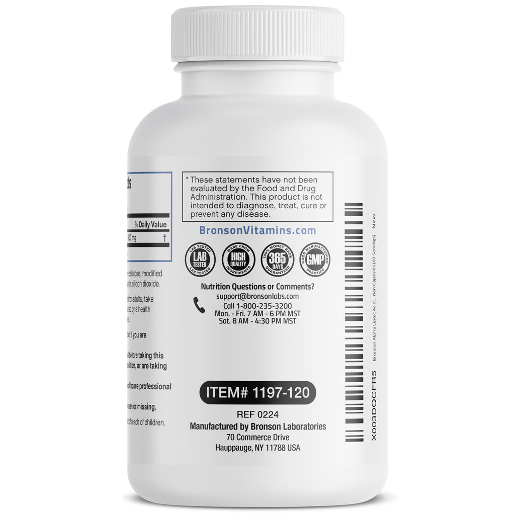 Bronson Alpha Lipoic Acid 600 MG Free Radical Scavenger Supports