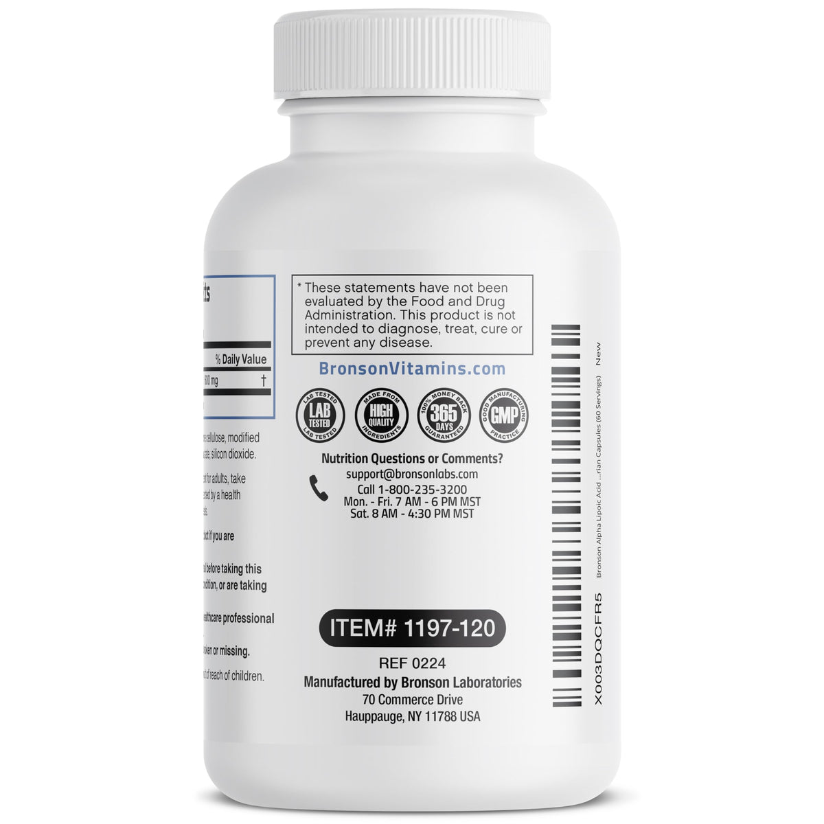 Bronson Alpha Lipoic Acid 600 MG Free Radical Scavenger Supports