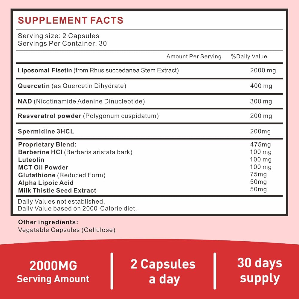 Uarcool Fisetin 2000mg Supplement for Healthy Aging - 180 Softgels - image 2