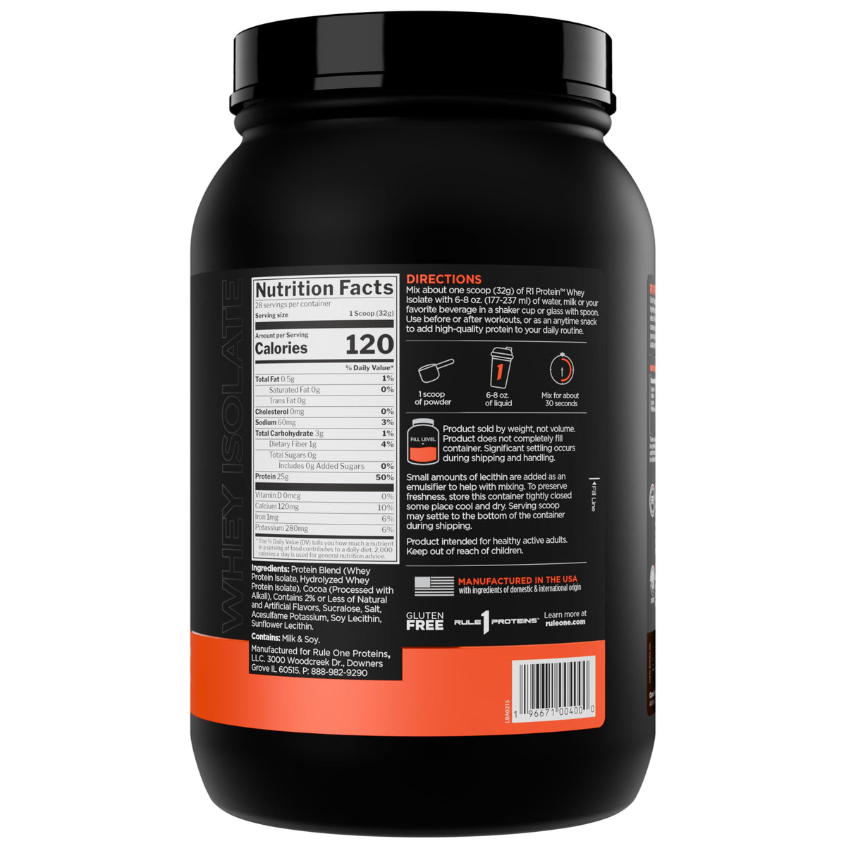 Rule 1 R1 Protein Whey Isolate - with 25g Protein & 6g BCAA