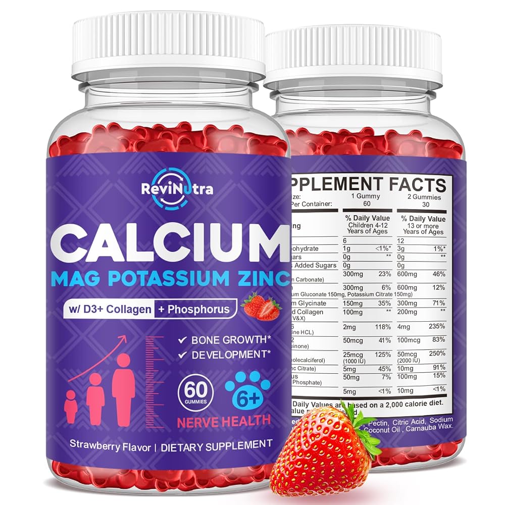 ReviNutra Calcium Potassium Magnesium Gummies for Kids & Adults