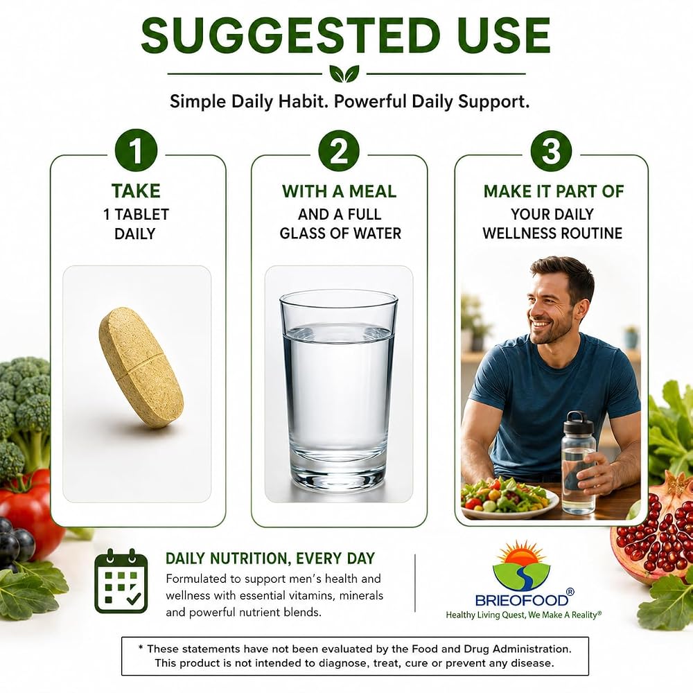 Brieofood Day-to-Day Men's Multi Multivitamin - 180 Tablets - image 4