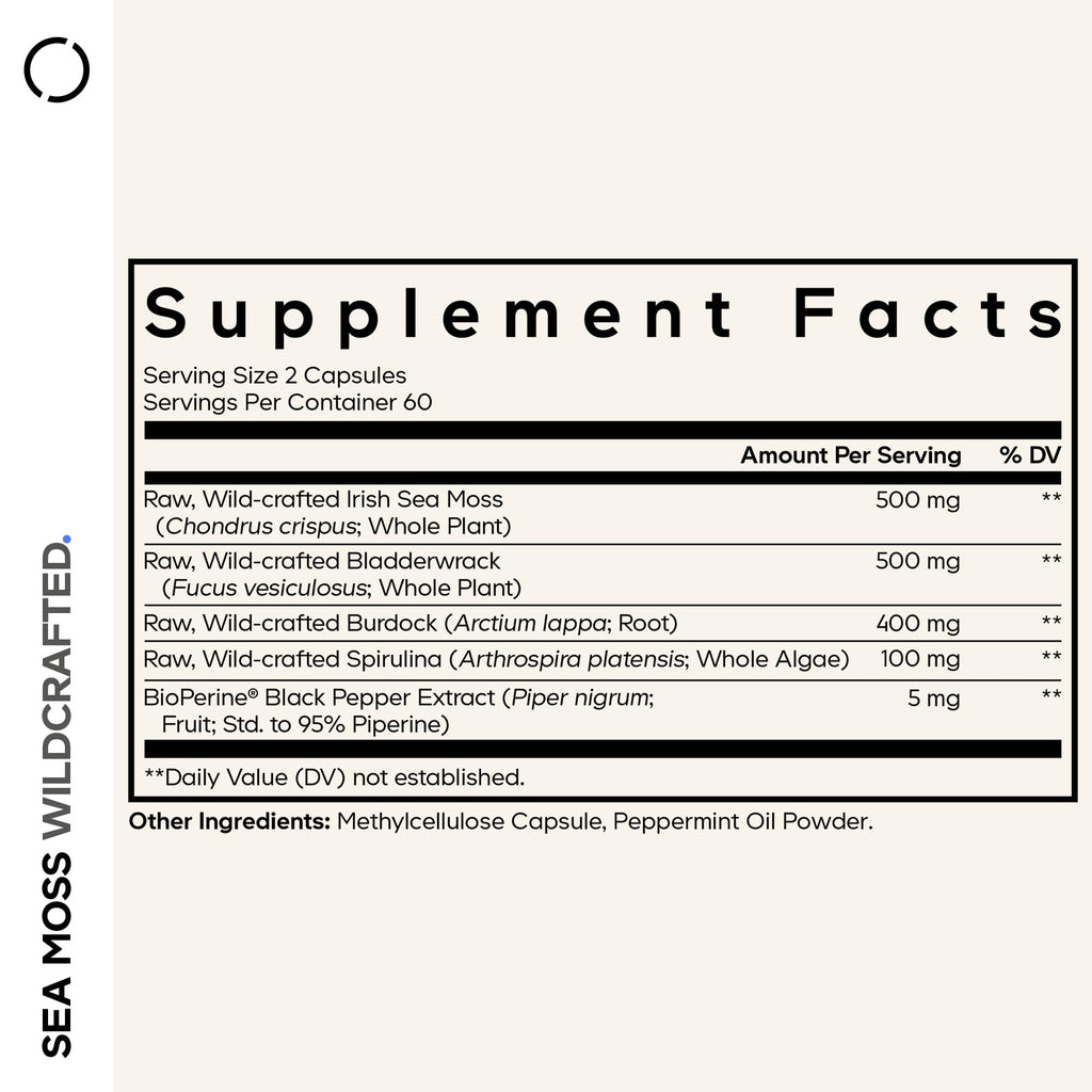 Codeage Irish Sea Moss Spirulina Bladderwrack Supplement - 120 Capsules - image 2