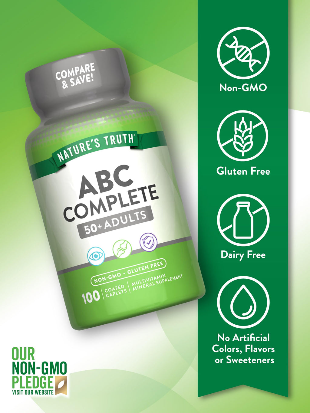 Nature's Truth Multivitamin for Adults 50+ - 4 Tablets - image 3