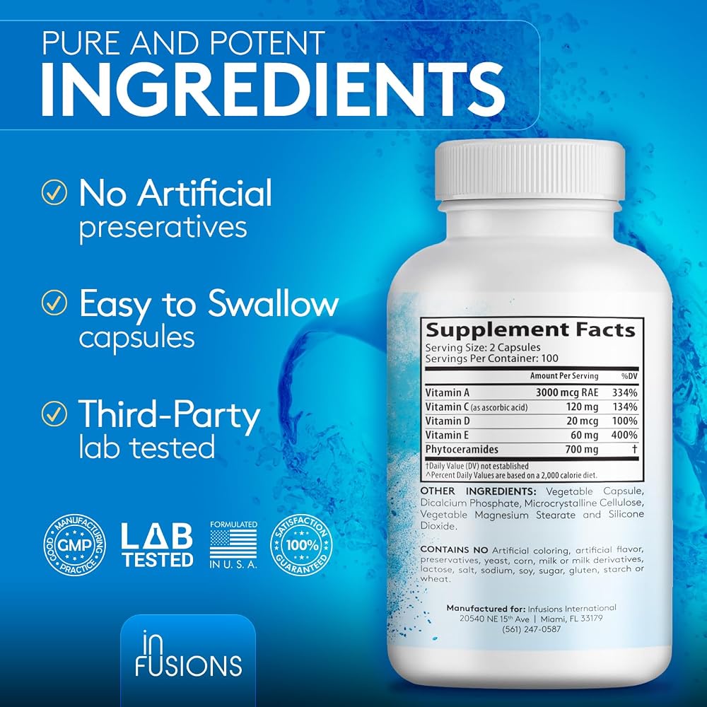 Infusions International Phytoceramides 200 Capsules Plant-derived