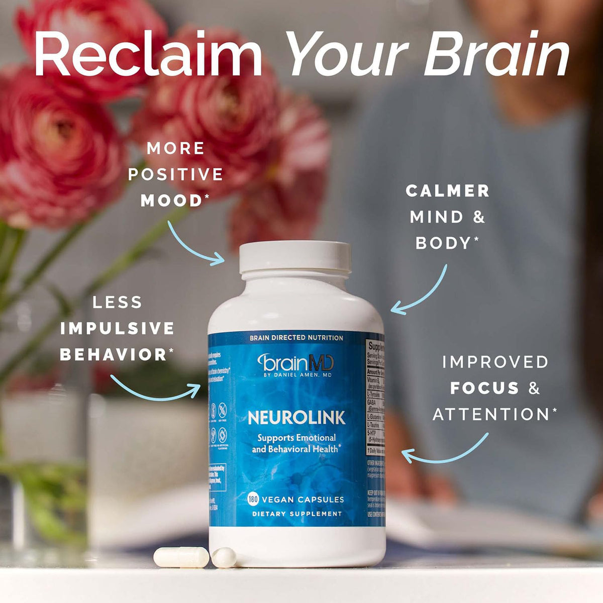 BrainMD Dr Amen NeuroLink Brain Support - 180 Capsules - image 2