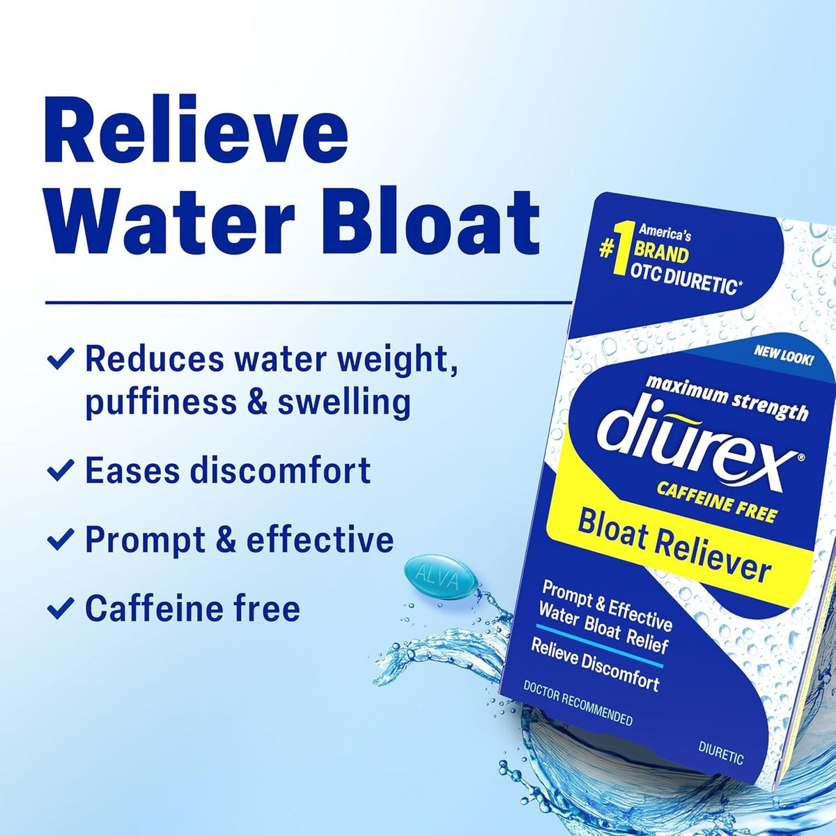 Diurex Max Water Caplets Caffeine Free - 24 Caplets - image 5