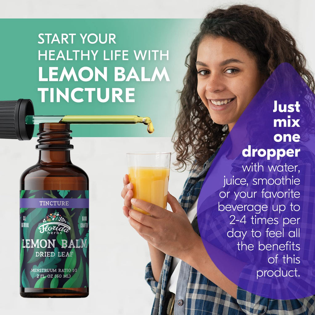 FLORIDA HERBS Lemon Balm Tincture Organic Extract - 2 Fl Oz - image 3