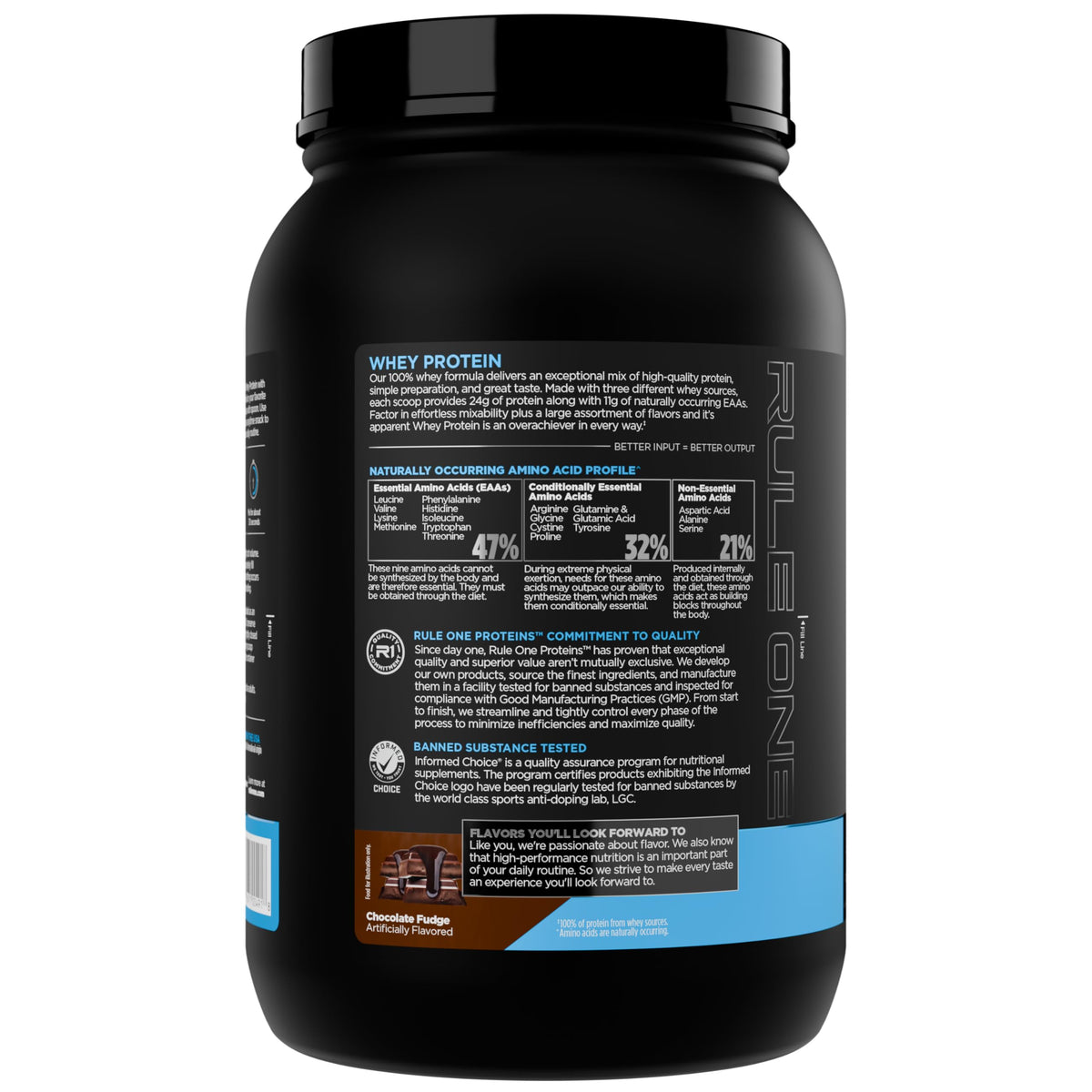 Rule 1 Proteins Whey Protein Powder Chocolate Fudge - 26 Servings - image 2