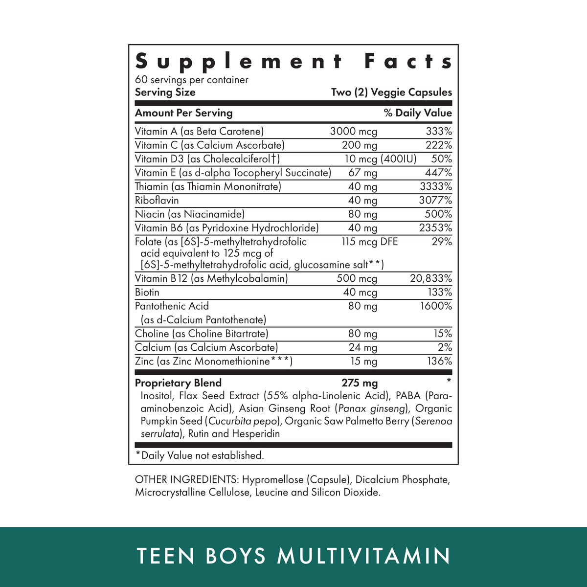 Michael's Health Teen Boys Daily Multivitamin - 120 Vegetarian Capsules - image 2