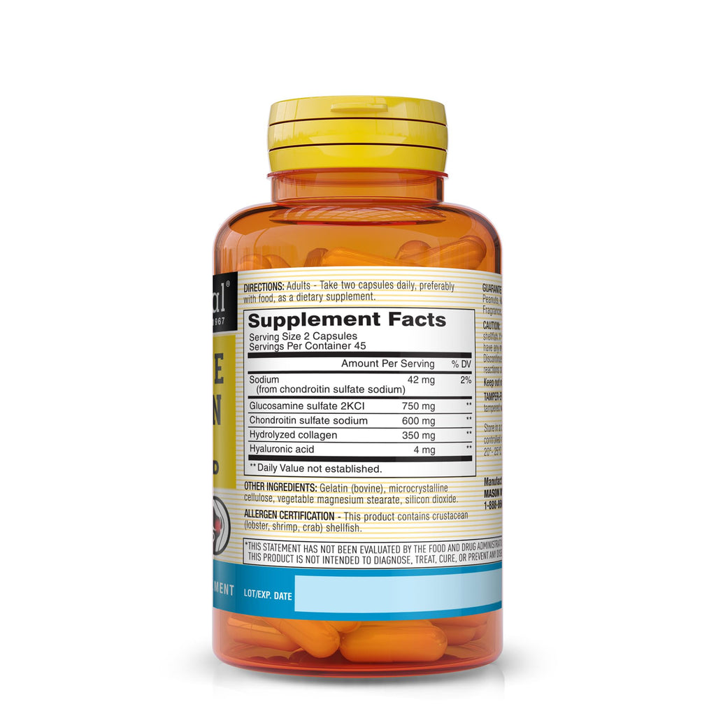 Mason Natural Glucosamine Chondroitin with Collagen - 90 Capsules - image 2