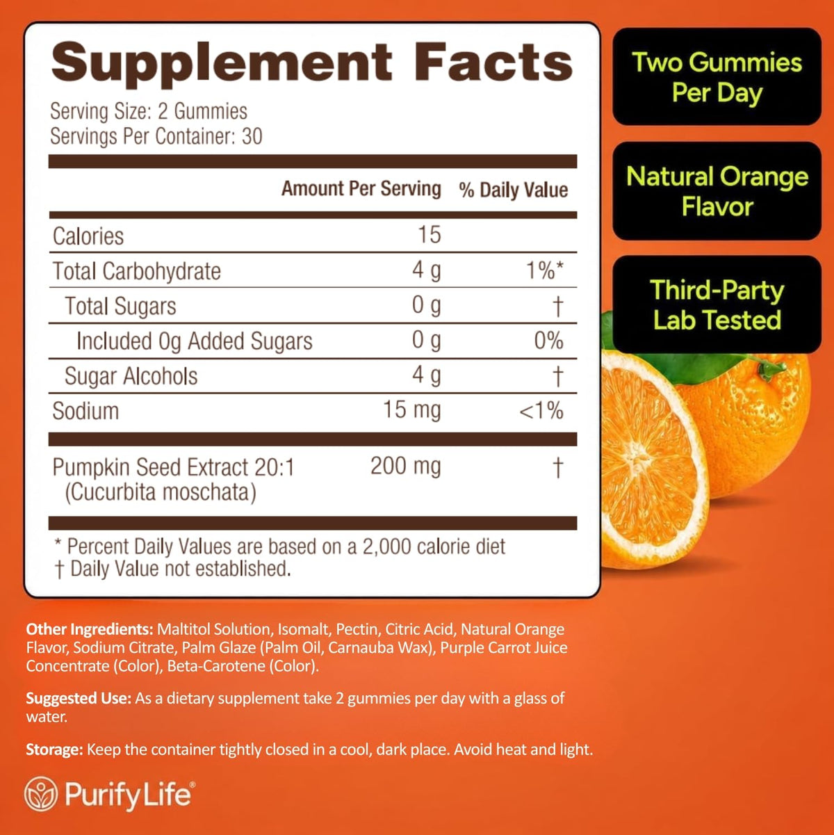 Purify Life Sugar-Free Pumpkin Seed Gummies for Hair & Skin - 60 Count - image 4