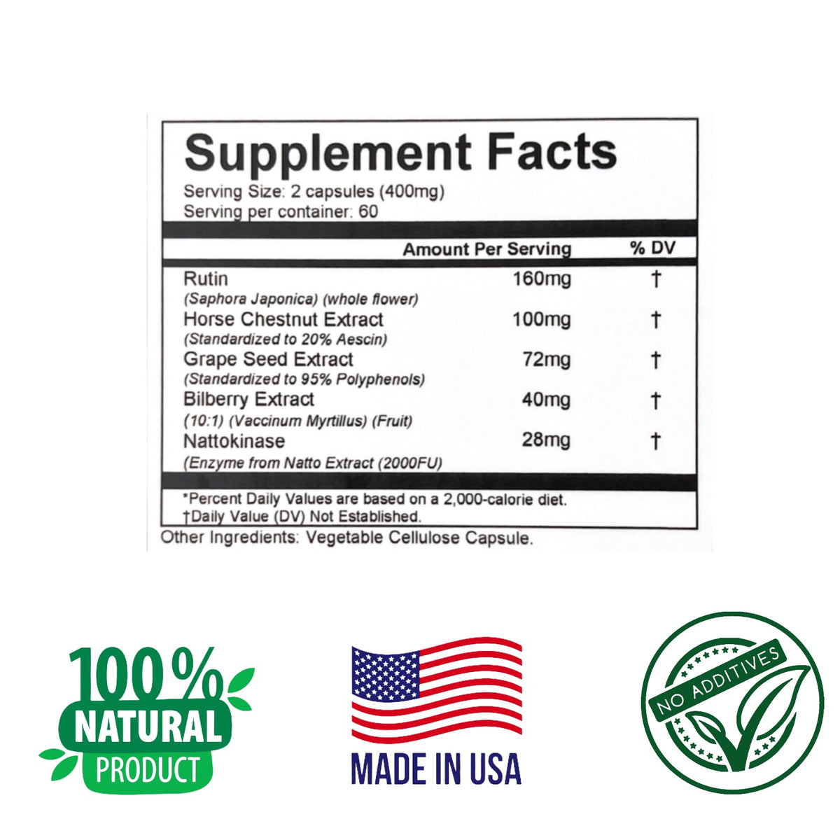 Herbs SRA VeinCare+ Circulation Support - 120 Vegetarian Capsules - image 4