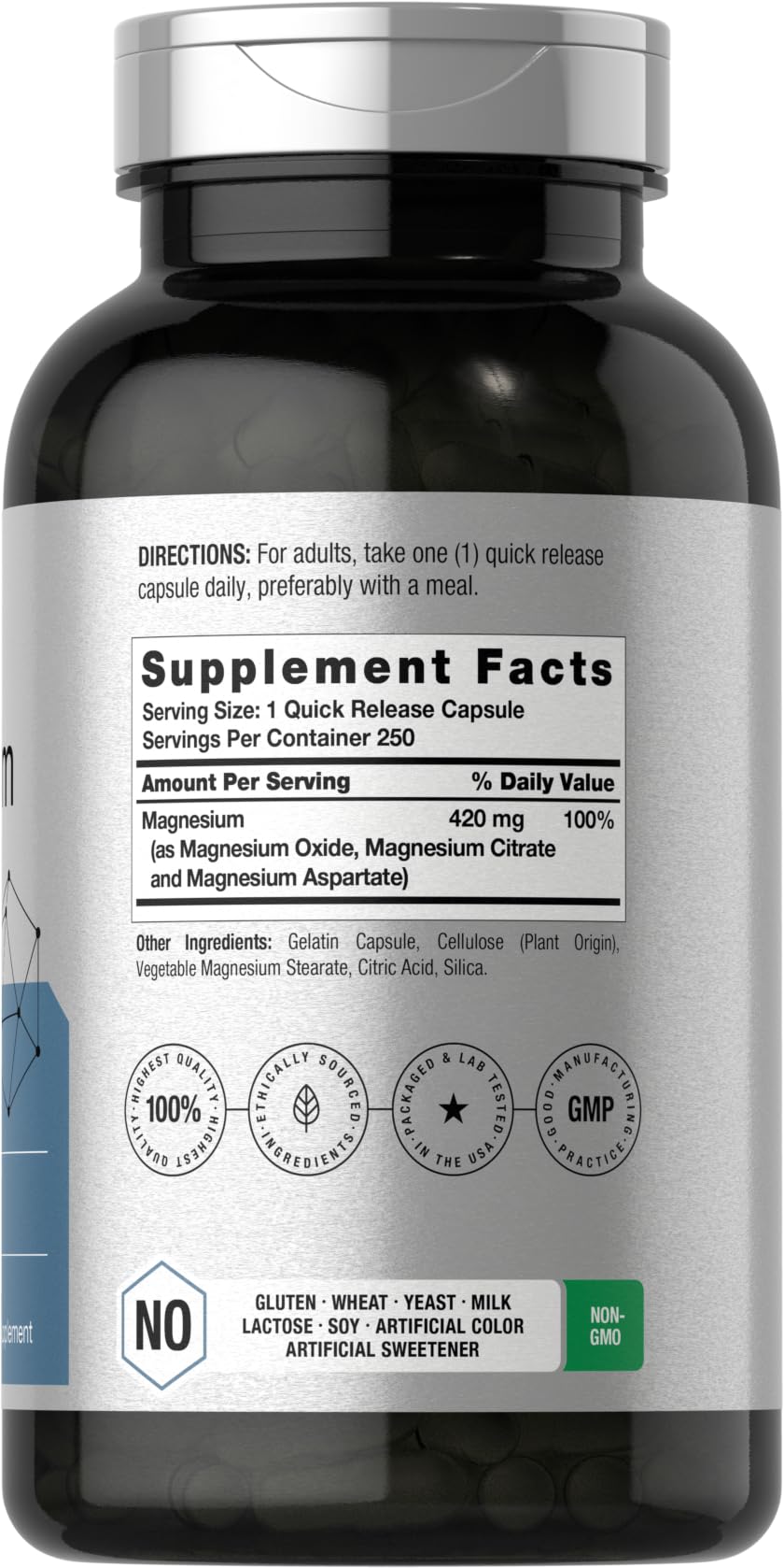 Horbäach Magnesium Complex 420 mg - 250 Capsules - image 2