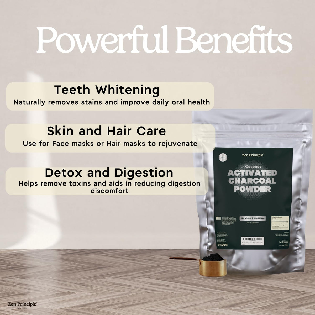 Zen Principle Coconut Activated Charcoal Powder - 40 oz - image 5