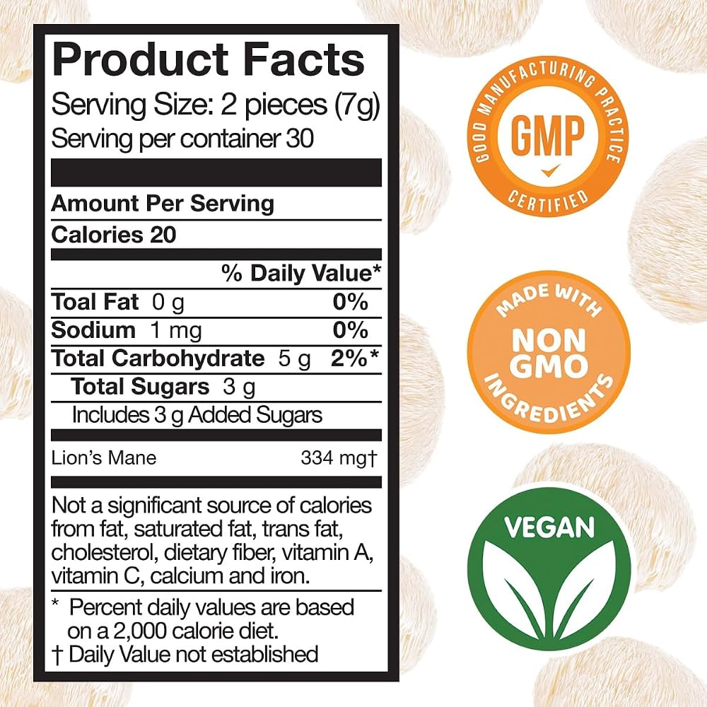 Safer Products Lion’s Mane Mushroom Gummies - May Support Focus