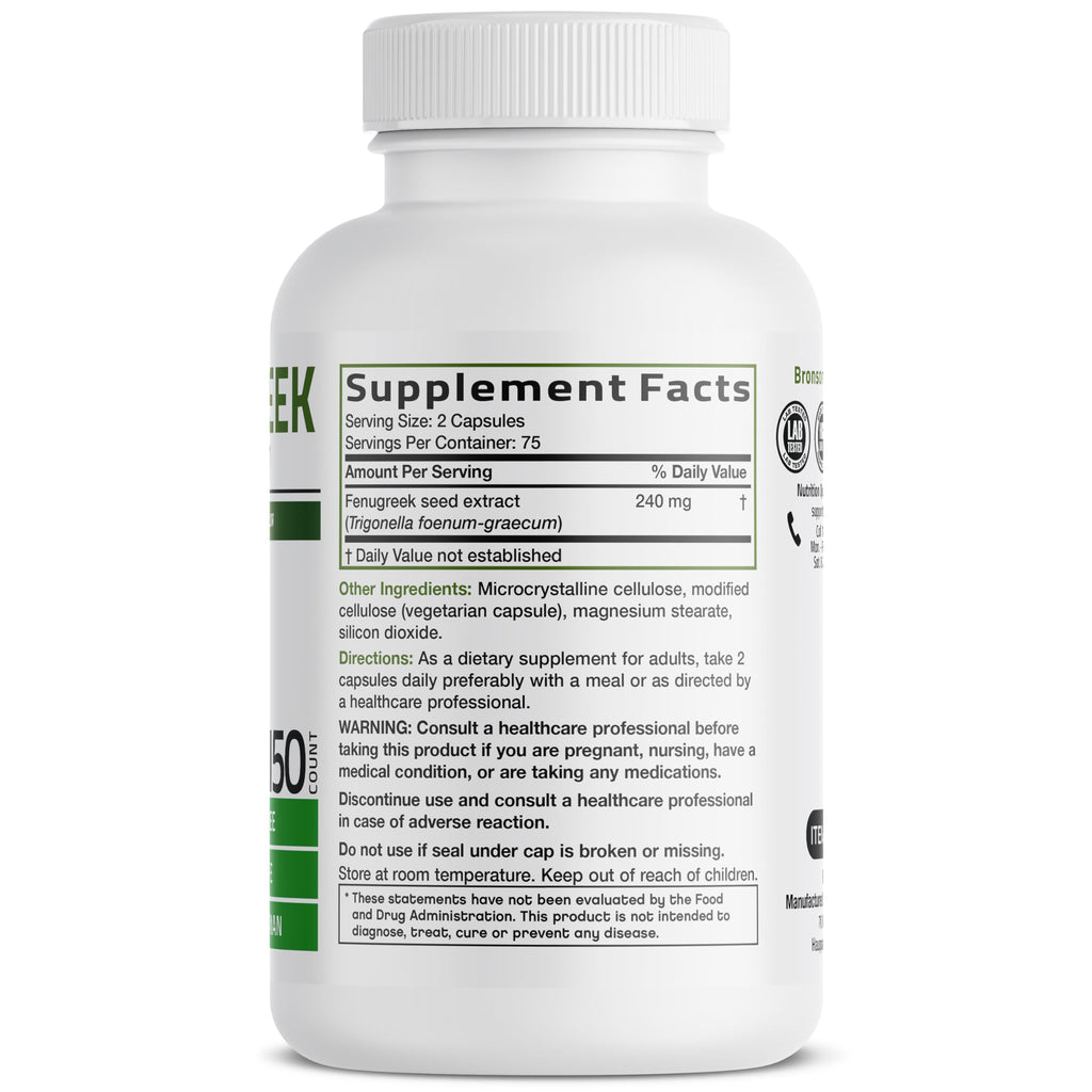BRONSON Flavored Capsule adult Fenugreek Supports Healthy Immune