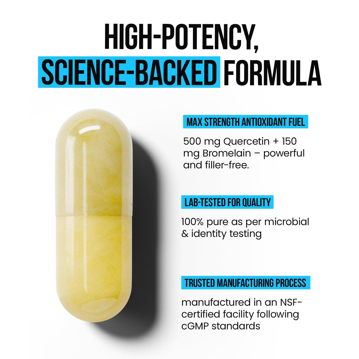 VitaRaw Quercetin with Bromelain 500mg - 120 Capsules - image 4