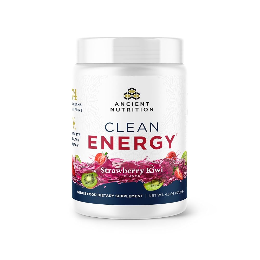Ancient Nutrition Clean Energy Powder Strawberry Kiwi - 4.3 oz