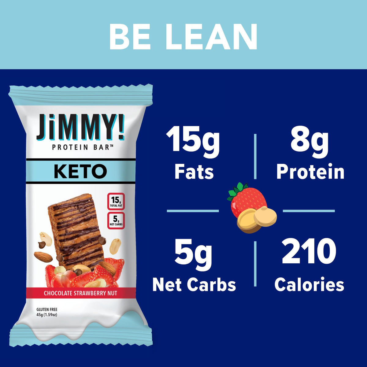 JimmyBar JiMMY! Keto Protein Bar Strawberry Nut 8g Protein - 12 Count - image 5