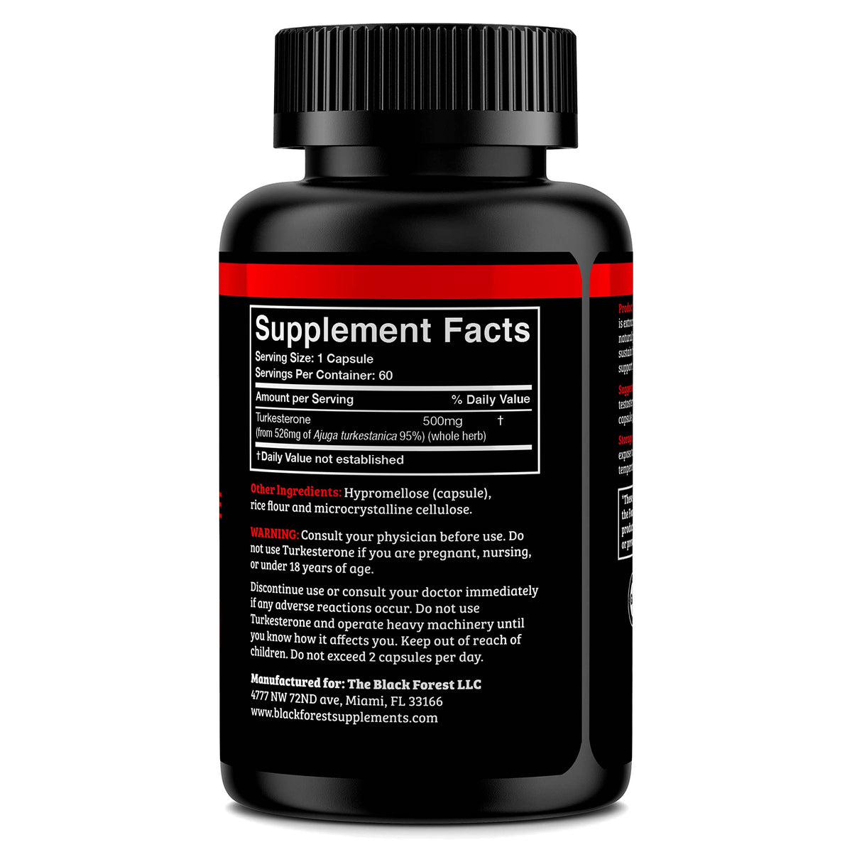 Black Forest Turkesterone 500mg Capsules for Muscle Growth - 60 Count - image 2