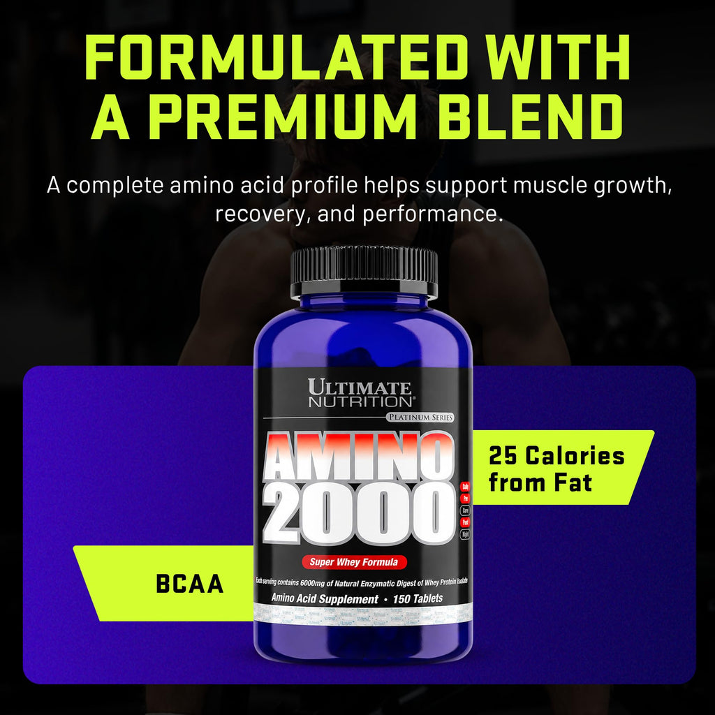 Ultimate Nutrition Amino 2000, Super Whey Formula, BCAA Tablets