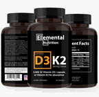 Elemental Nutrition Vitamin K2 with D3 Extra Strength - 30 Capsules - image 2