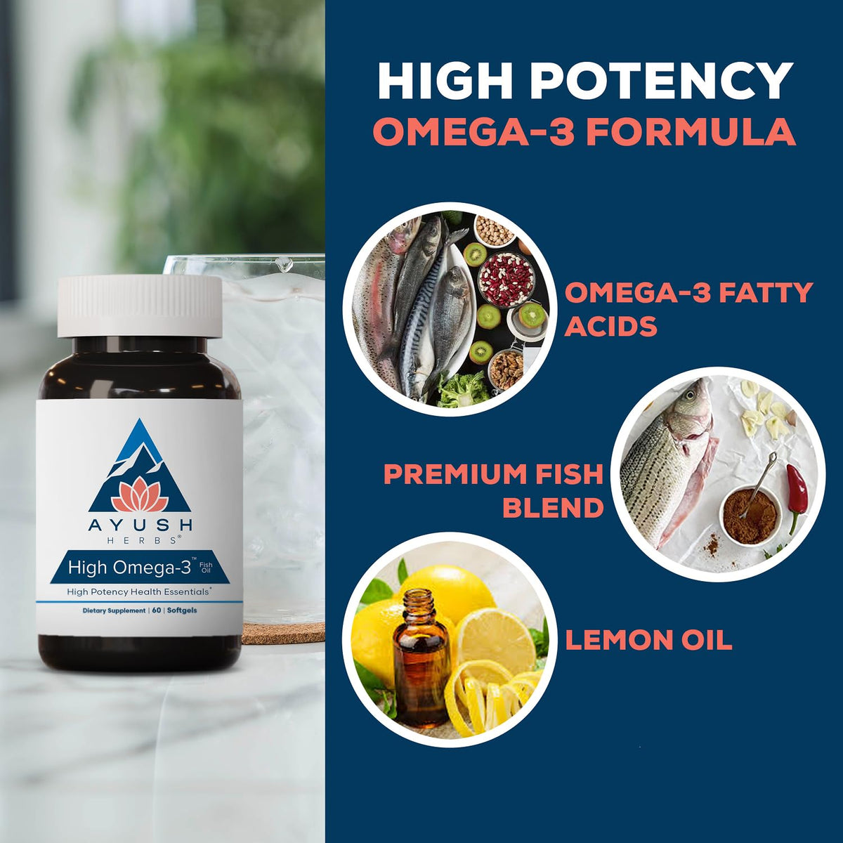 Ayush Herbs High Omega 3 1000mg - 60 Softgels - image 4