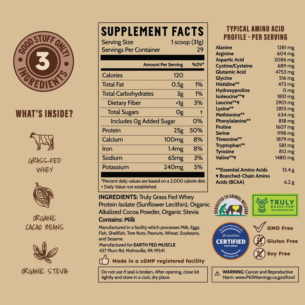 Earth Fed Muscle Whey Protein Isolate