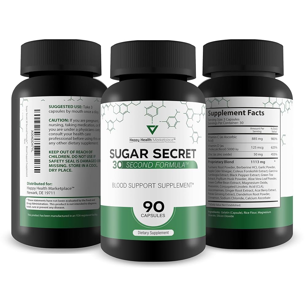 Happy Health Marketplace Sugar Secret 30 Second Formula Blood Support - image 4