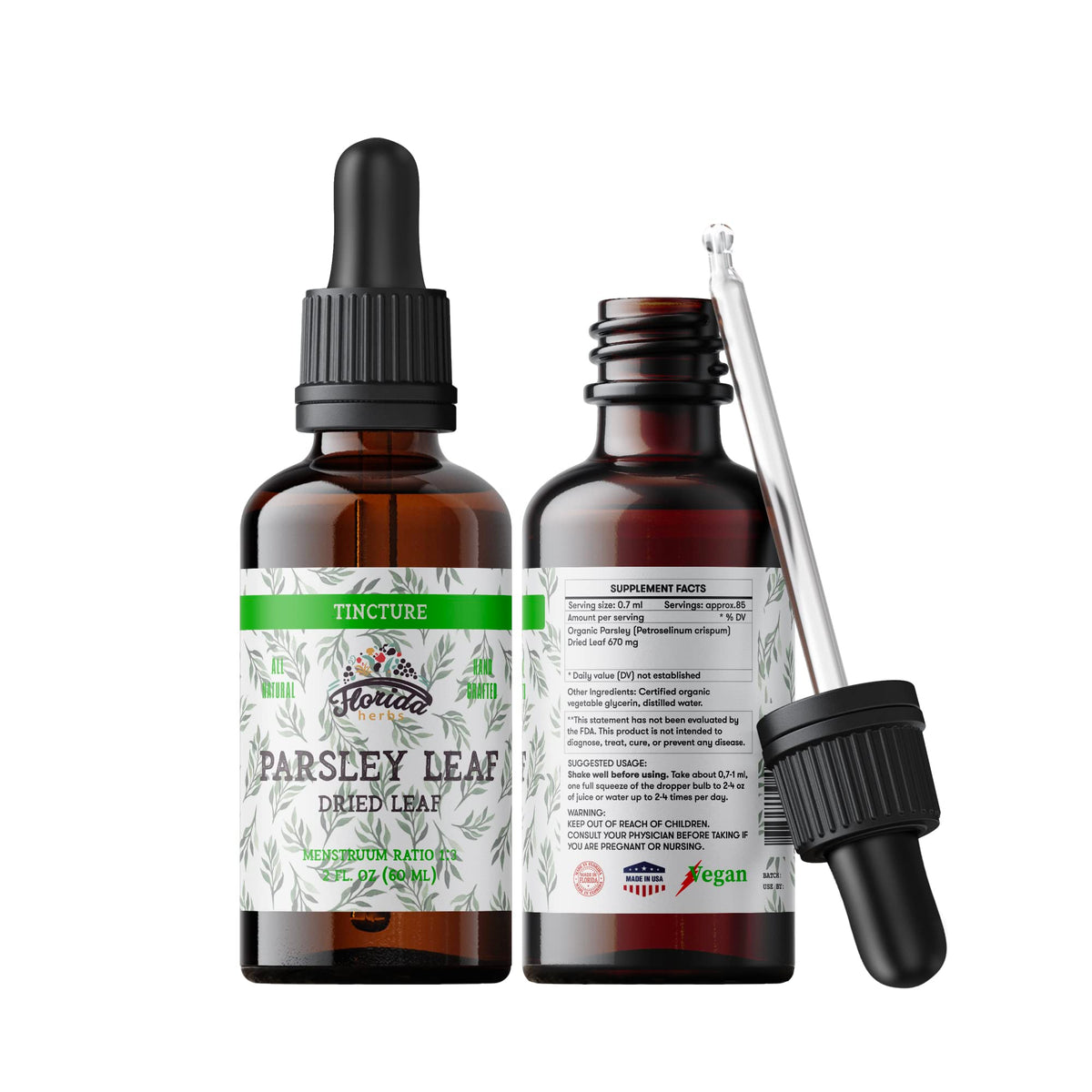 FLORIDA HERBS Parsley Leaf Tincture Alcohol-Free Extract - 2 Fl Oz - image 6