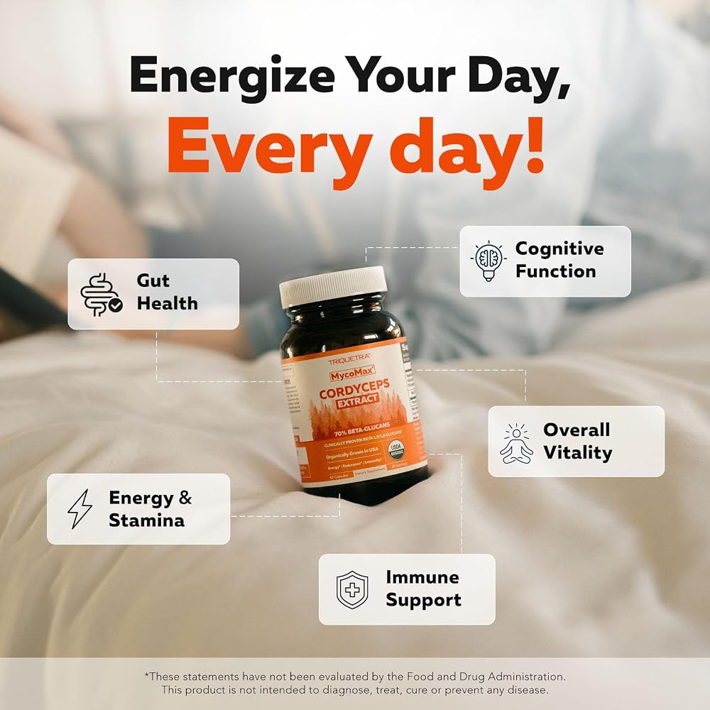 Triquetra Health Organic Cordyceps Mushroom Extract - 70% Beta