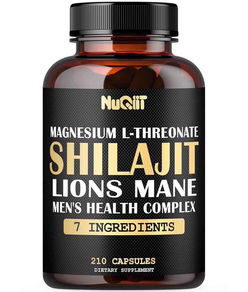 NUQIIT 1000mg Magnesium L-Threonate with Lions Mane, Shilajit Capsules