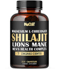NUQIIT 1000mg Magnesium L-Threonate with Lions Mane, Shilajit Capsules