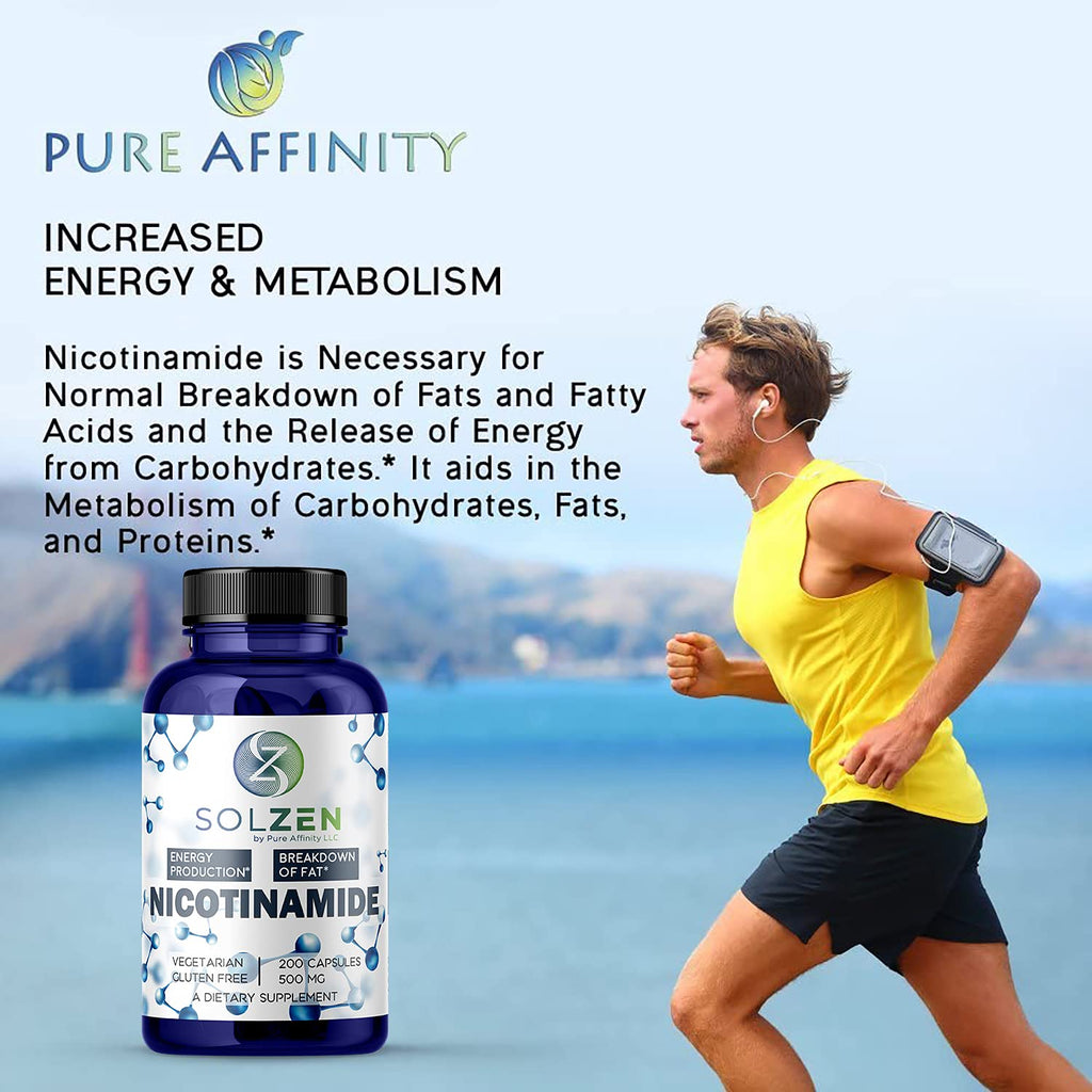 Pure Affinity LLC B3 Nicotinamide 500 mg Effective Flush-Free Niacin.