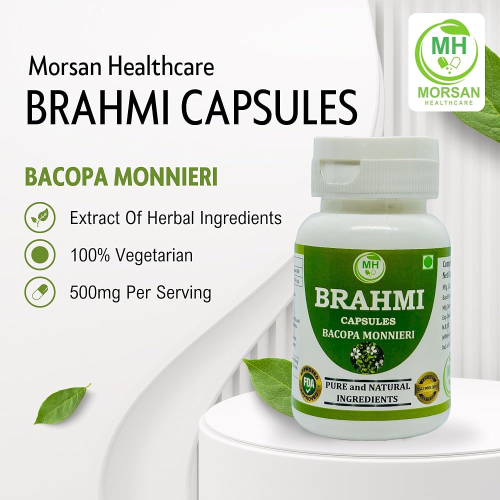 Morsan Healthcare Brahmi Bacopa Monnieri Extract 500mg - 120 Capsules - image 2