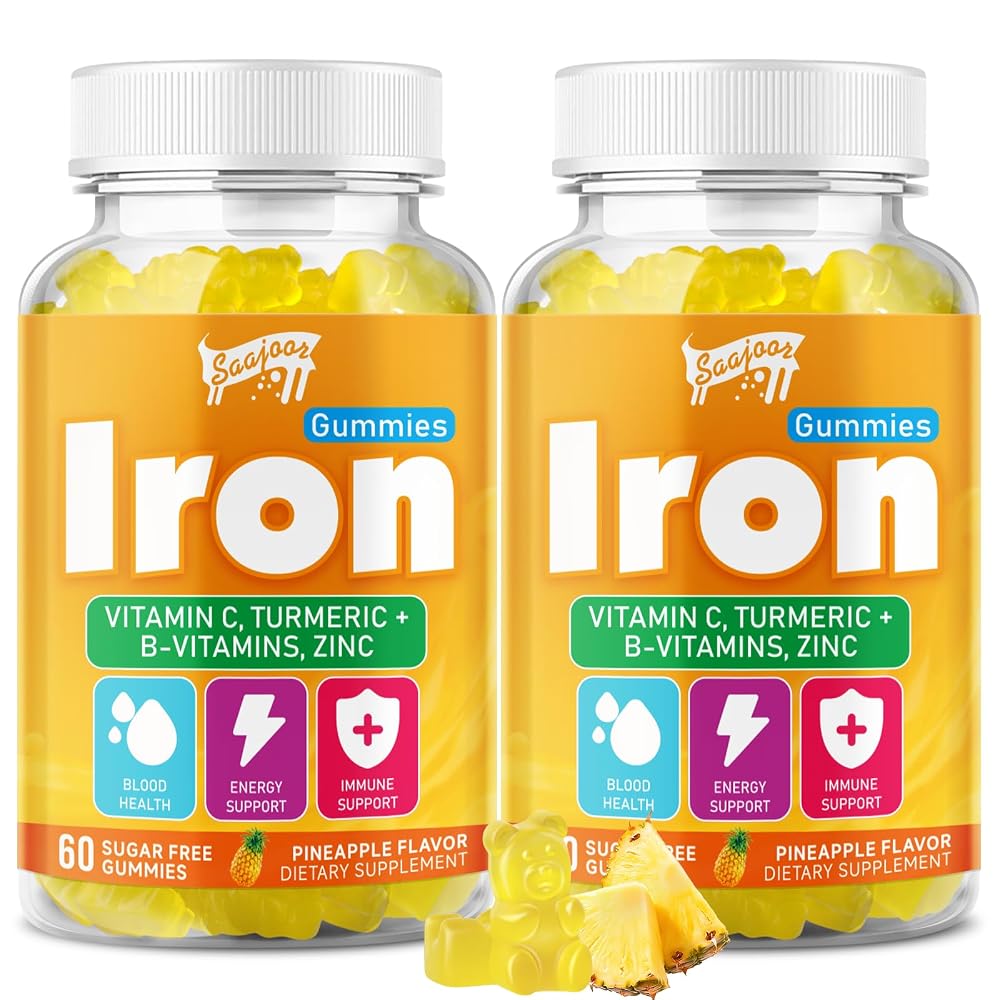 Saajoor Iron Gummies with Multivitamin for Adults & Kids