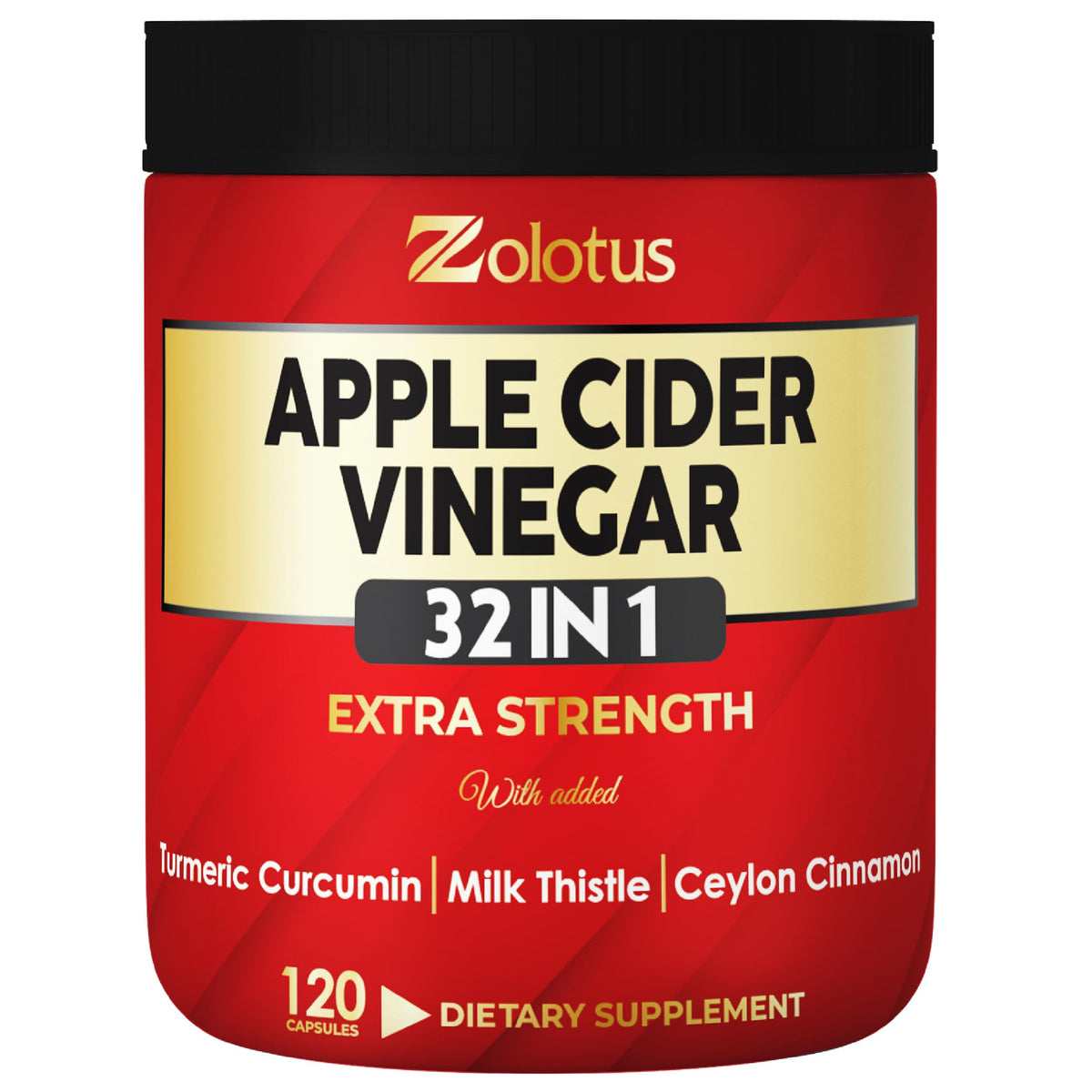 Zolotus Apple Cider Vinegar with Turmeric & Herbs - 120 Capsules