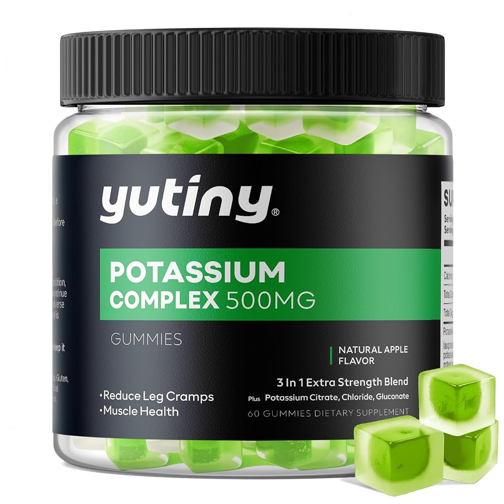 Yutiny Potassium Supplement 500mg 3 in 1 Complex Gummies - 60 Count