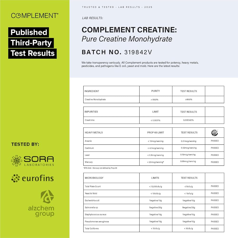 Complement Creatine Monohydrate Micronized Powder - 60 Servings - image 8