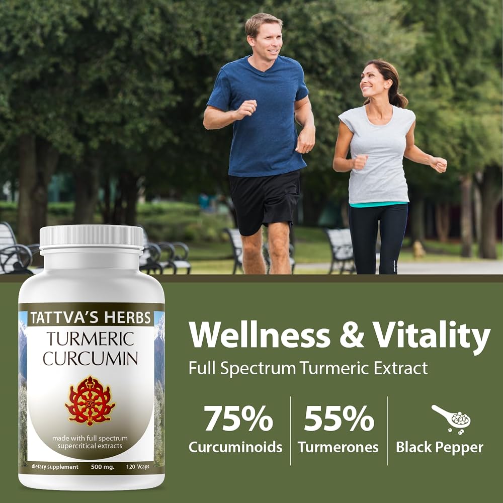 Tattva's Herbs Turmeric Curcumin 500 mg Joint Support - 120 Capsules - image 5